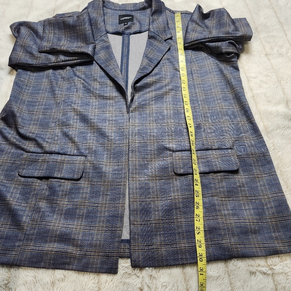 Size 2X Boyfriend Blazer Relaxed Plaid Collared Long sleeves LIVERPOOL NWT - Picture 15 of 16